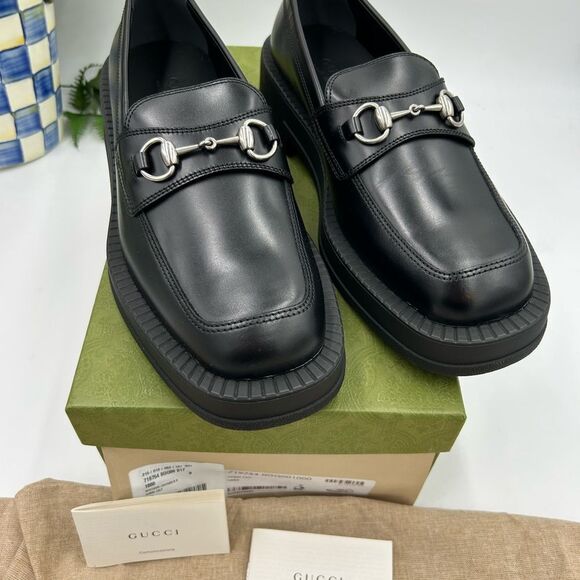 Men’s Gucci horse bit chunky leather loafers size 9, made in Italy - Picture 2 of 9